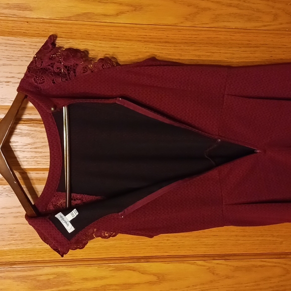 Juniors Speechless Burgundy Dress w/Crocheted Capped Sleeves Size XXL - Picture 14 of 16